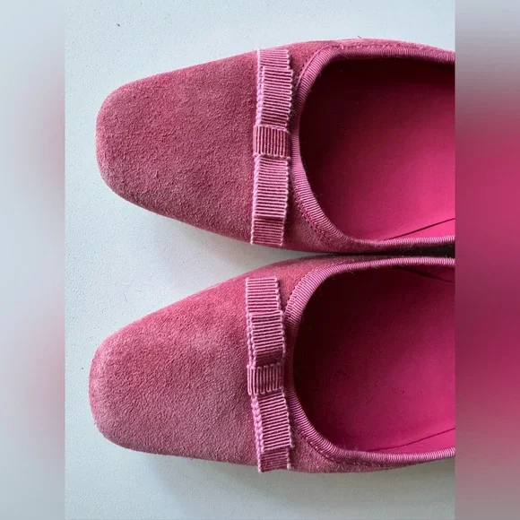 Doen Odette Dusty Pink Suede Ballet Women's Flats - Picture 4 of 10